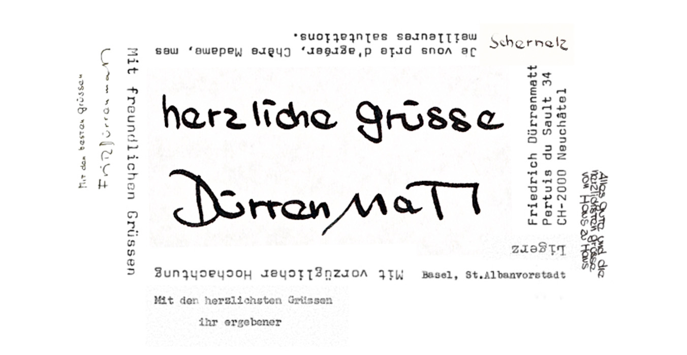 Handschriftenprobe von Friedrich Dürrenmatt