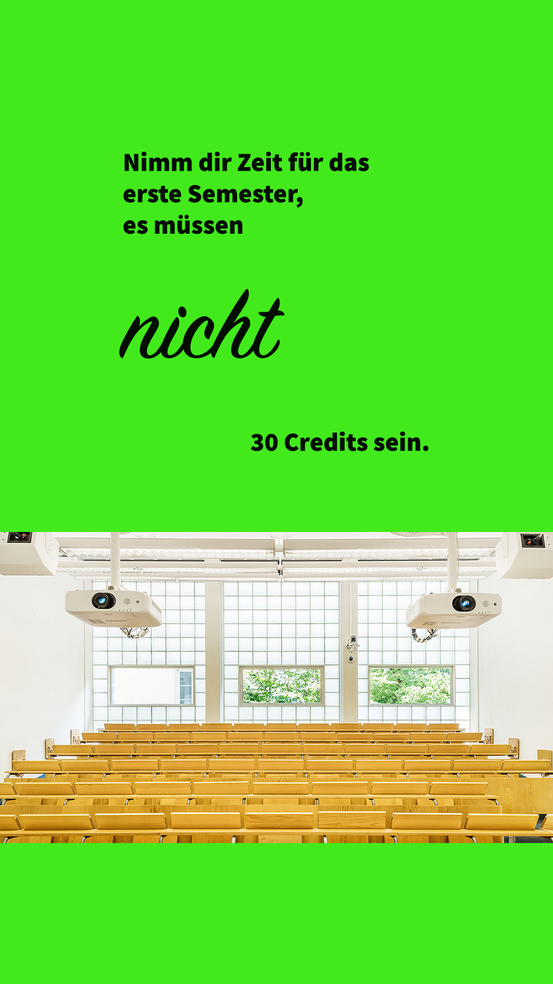 Nimm dir Zeit für das 1. Semester.